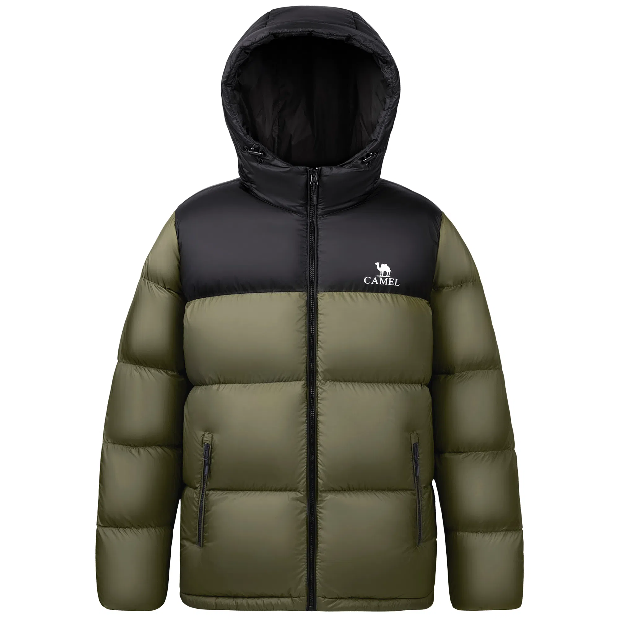 CAMEL Warm Fleece Windproof Hooded Down Jacket