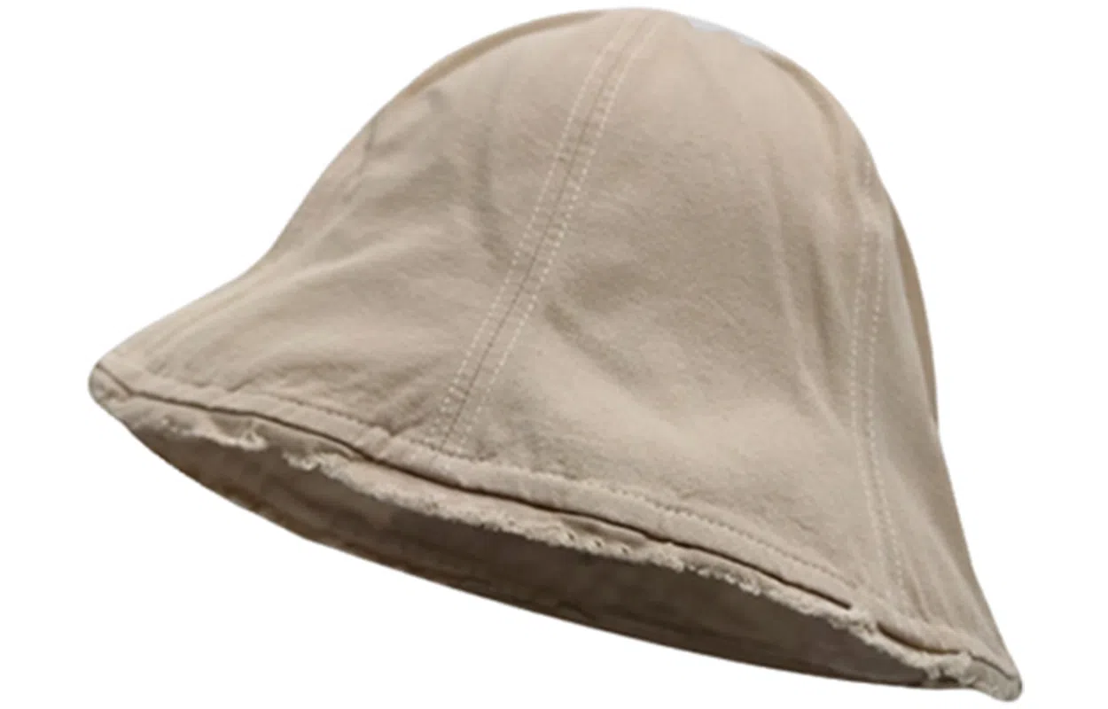 优幽兰 韩系氛围感大头围设计感小众毛边百搭不挑人显脸小学生盆帽早八素颜遮脸防紫外线遮阳帽子 棉 防晒帽 女款