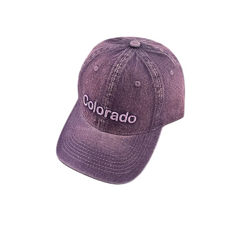 艾佳微 日系水洗立体字母时尚休闲百搭 牛仔布 鸭舌帽 男女同款情侣款