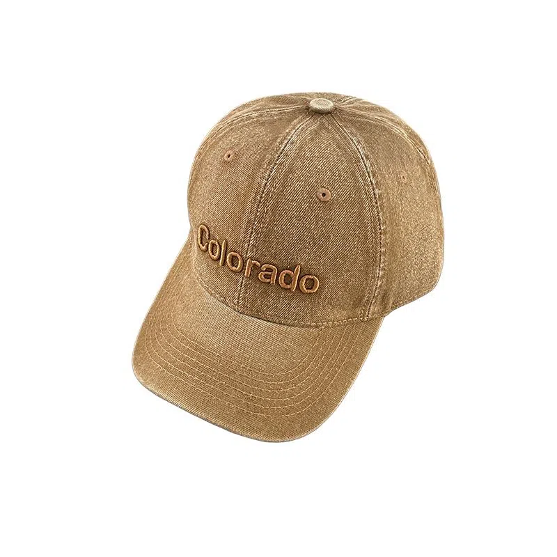 艾佳微 日系水洗立体字母时尚休闲百搭 牛仔布 鸭舌帽 男女同款情侣款