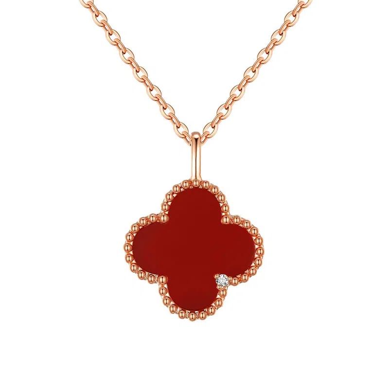 佐卡伊 轻奢四叶草高级感轻奢简约 玛瑙 项链 女款