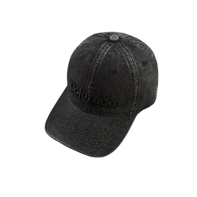 艾佳微 日系水洗立体字母时尚休闲百搭 牛仔布 鸭舌帽 男女同款情侣款