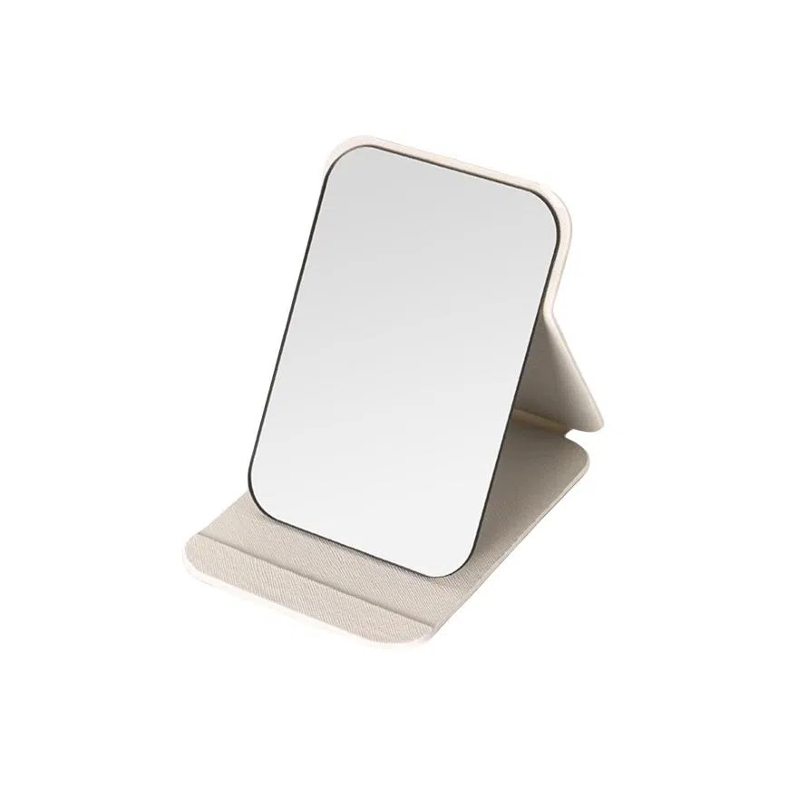 馨枕居 折叠镜子女生台式梳妆化妆镜小工位便携学生宿舍办公室桌面可立式