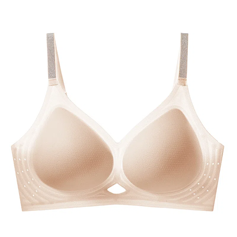 二三二三 透气吸汗聚拢有型防下垂亲肤柔软无痕轻薄网眼舒适侧收副乳纯欲美背纯色时尚百搭日常无钢圈可调节肩带文胸 女款