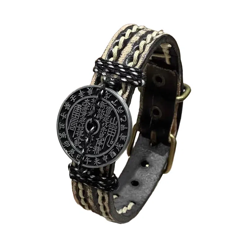 既白南兮 天干地支山鬼花钱本命年好运道系青年国风新中式文创 合金 手环 男女同款情侣款