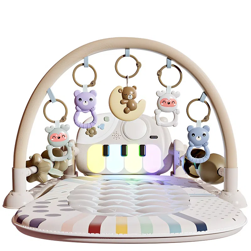 益米 宝宝脚踏钢琴健身架  满月学步车 早教益智玩具