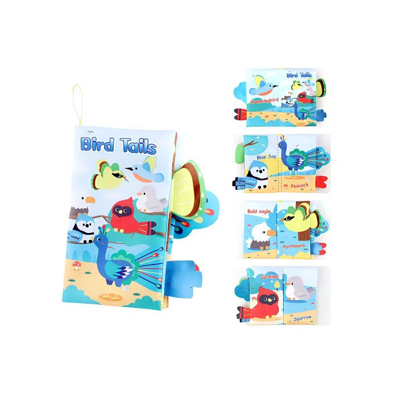 咕轹 带尾巴布书 纸撕不烂 早教益智玩具