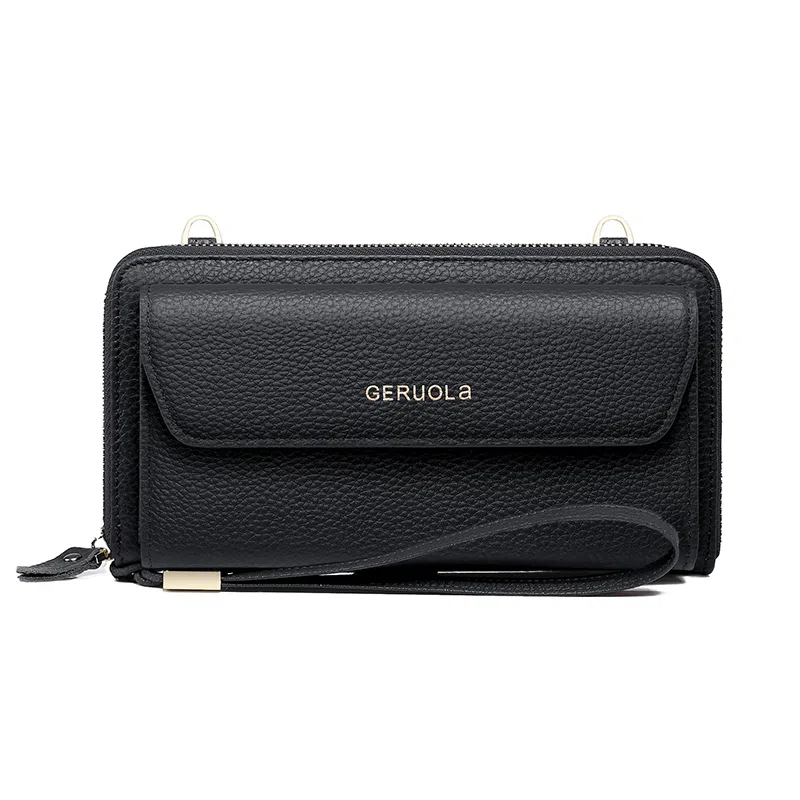 歌若拉 多功能钱夹实用简约 荔枝纹头层牛皮 钱包 女款