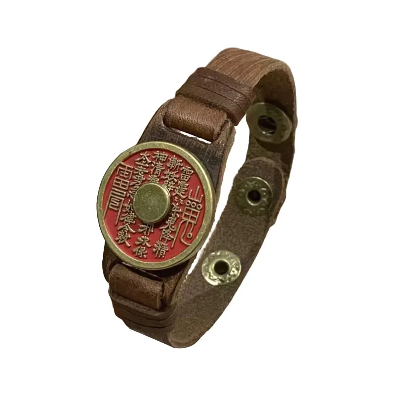 既白南兮 朱钱镇祥山鬼花钱铁三角十年之约本命年好运道系青年国风新中式文创 合金 手环 男女同款情侣款