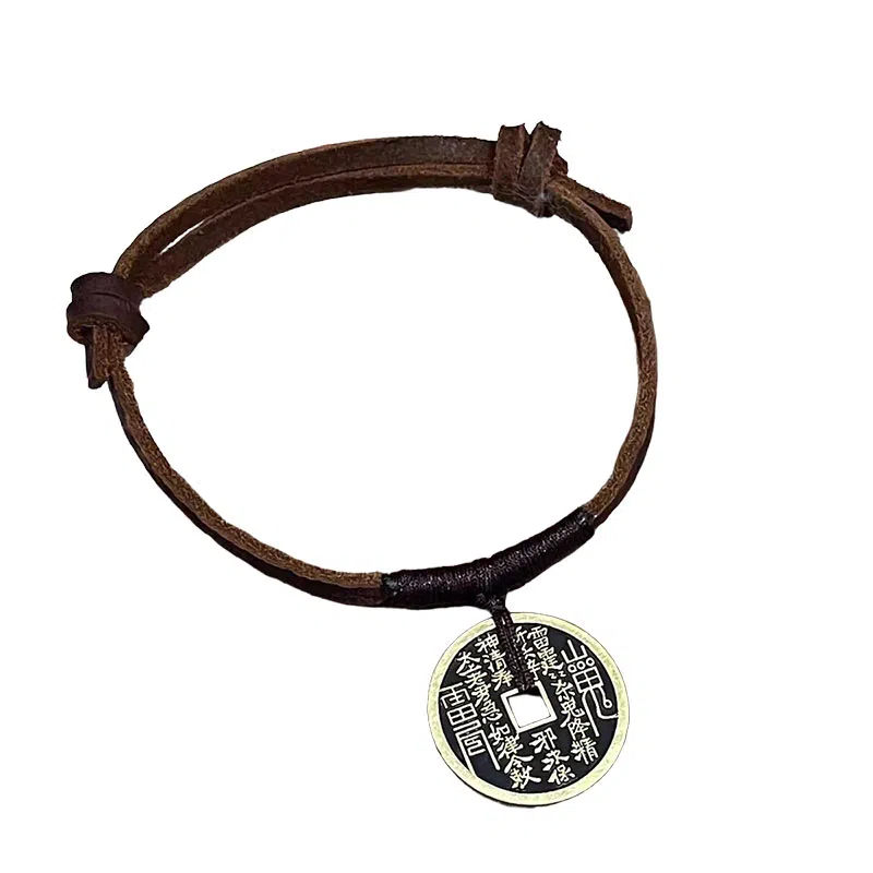 既白南兮 福运双至山鬼花钱好运道系青年国风新中式文创 合金 手环 男女同款情侣款