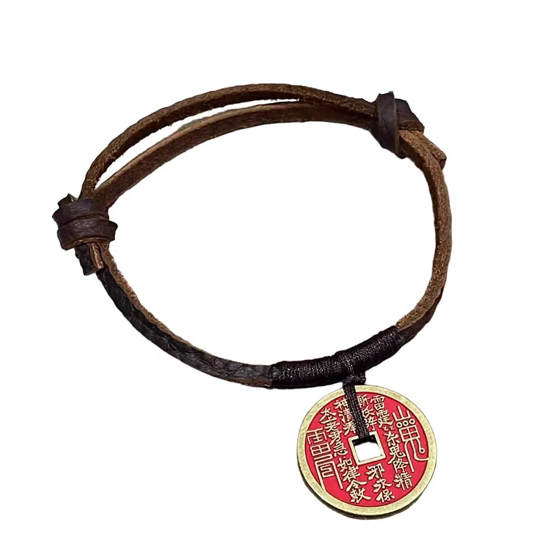 既白南兮 福运双至山鬼花钱好运道系青年国风新中式文创 合金 手环 男女同款情侣款