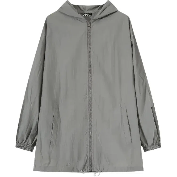 木清清 冰丝防晒防紫外线学生连帽轻薄服外套夏季宽松防紫外线薄款外套长袖衬衫 女款