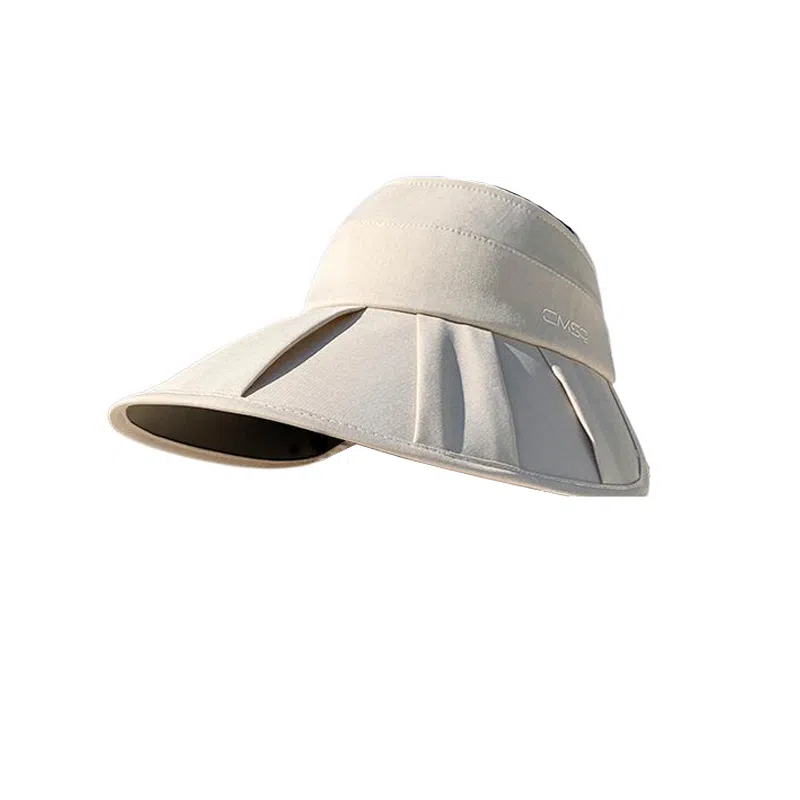 艾佳微 夏季时尚百褶大檐防紫外线遮阳可叠卷空顶半空顶 聚酯纤维 防晒帽 男女同款情侣款