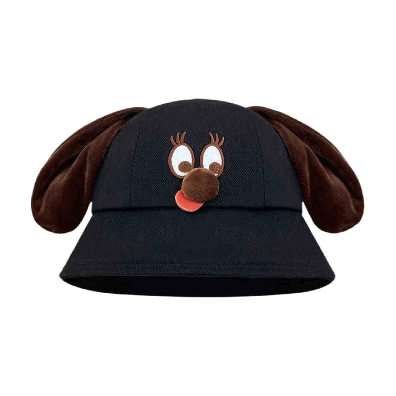 艾佳微 搞怪小狗时尚可爱防晒遮阳帽子 棉 渔夫帽 男女同款情侣款