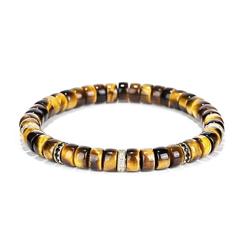 钰澜文玩 新中式简约时尚 虎眼石 玉石手串 男女同款情侣款