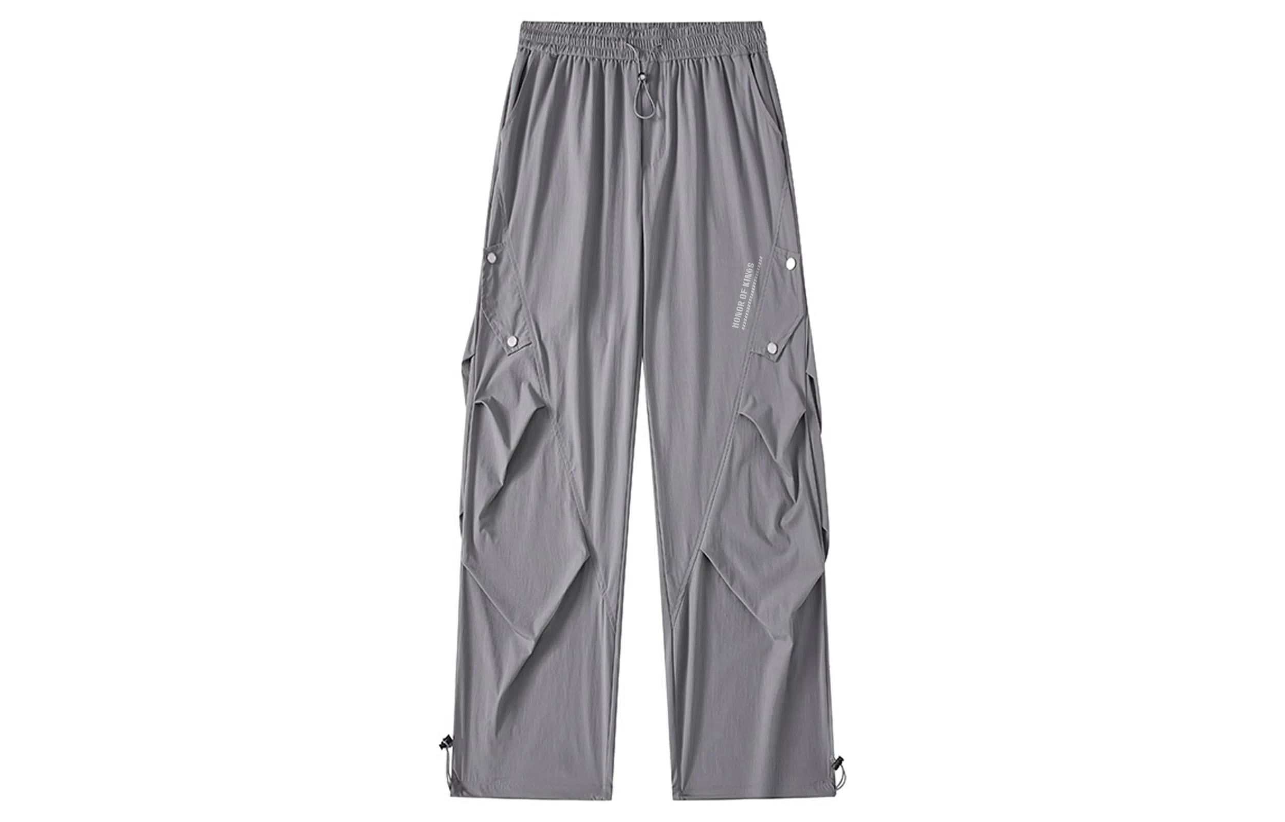 王者荣耀 美式薄款户外工装伞兵裤冰丝褶皱垂感宽松大码机能防皱风凉感速干透气旅行爬山超轻防泼水加肥加大休闲裤 男女同款