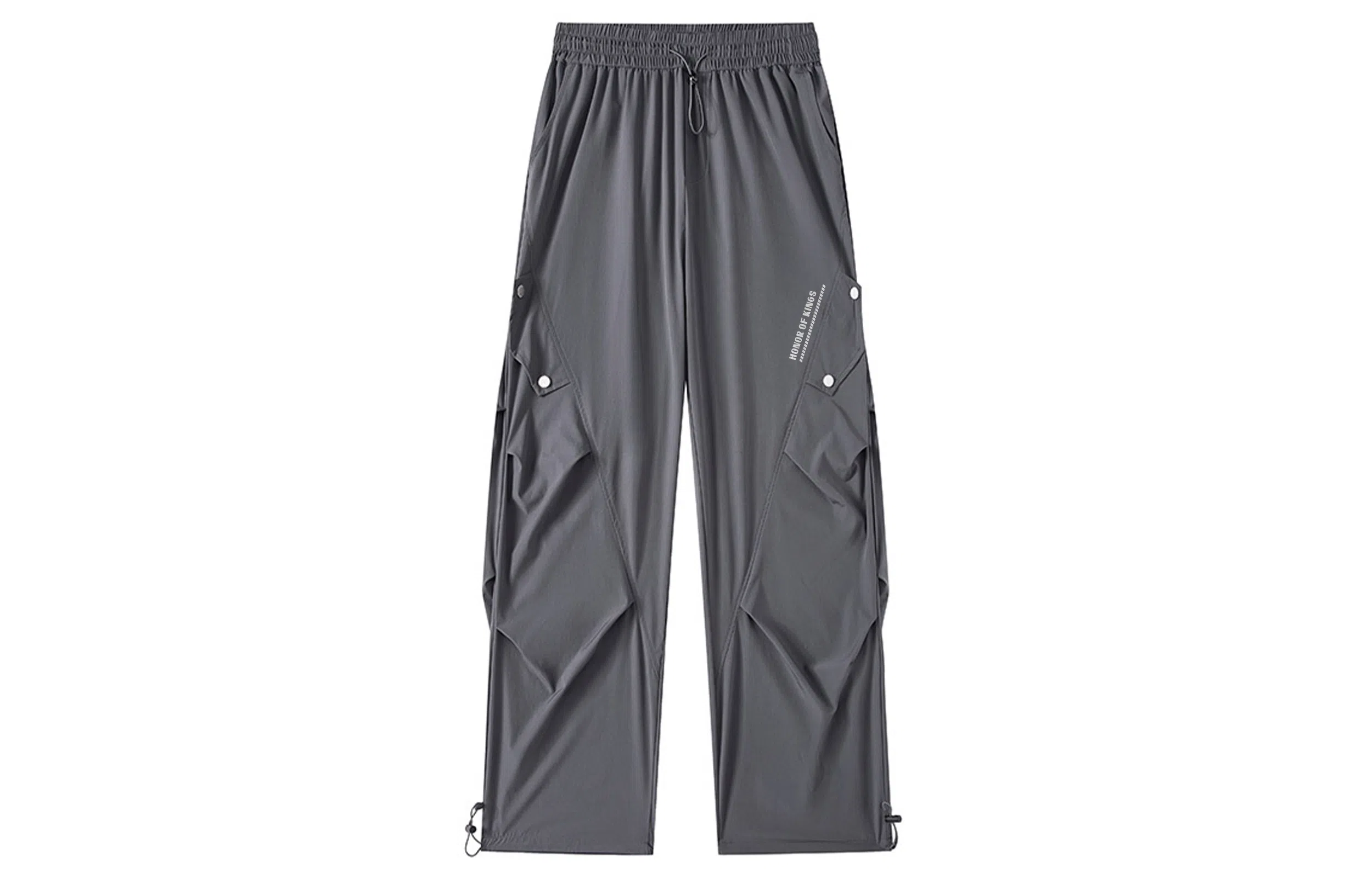 王者荣耀 美式薄款户外工装伞兵裤冰丝褶皱垂感宽松大码机能防皱风凉感速干透气旅行爬山超轻防泼水加肥加大休闲裤 男女同款