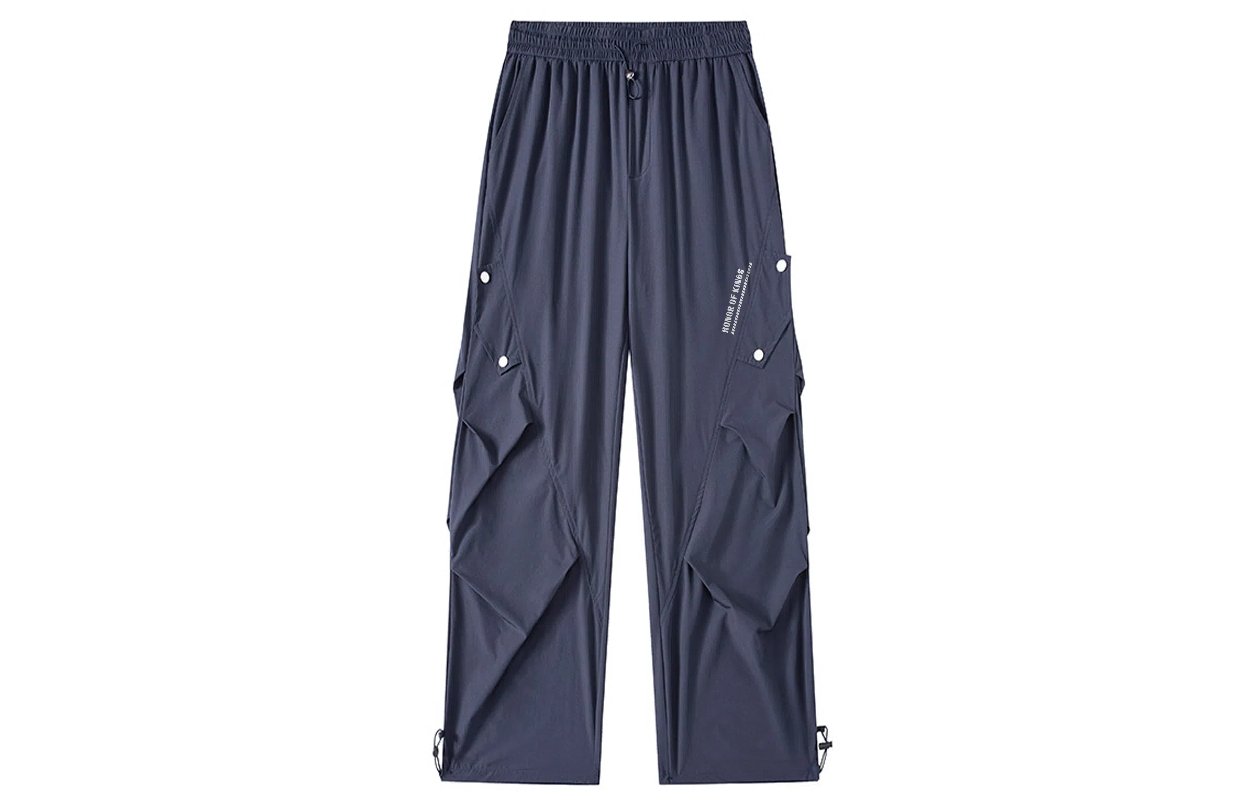 王者荣耀 美式薄款户外工装伞兵裤冰丝褶皱垂感宽松大码机能防皱风凉感速干透气旅行爬山超轻防泼水加肥加大休闲裤 男女同款