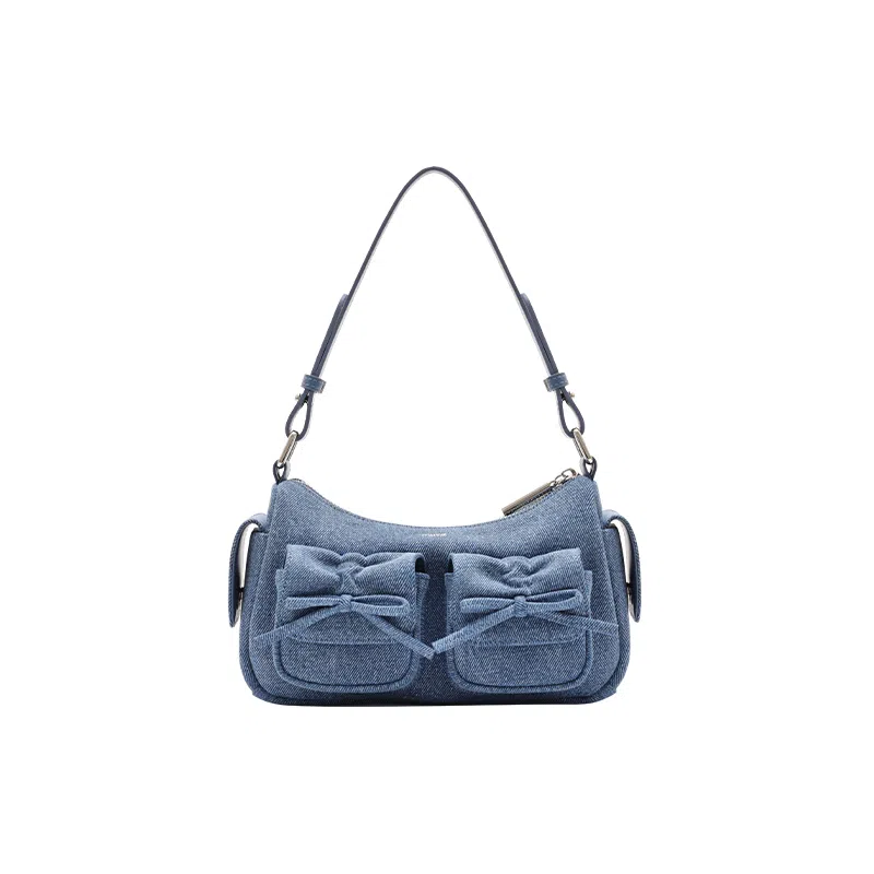 MUVA Denim Shoulder Bag Blue