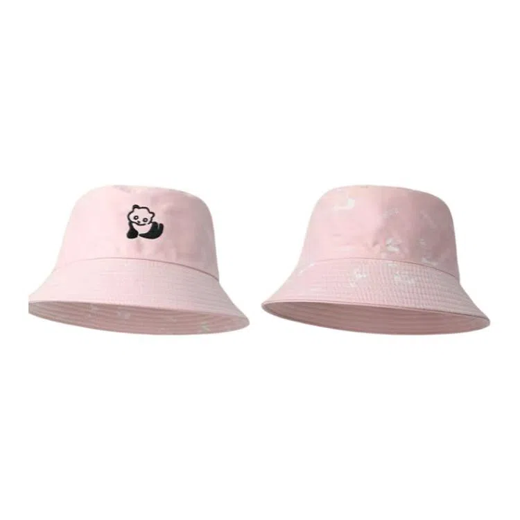 艾佳微 双面可带韩版可爱卡通熊猫夏季户外防晒遮阳太阳 棉 渔夫帽 男女同款情侣款