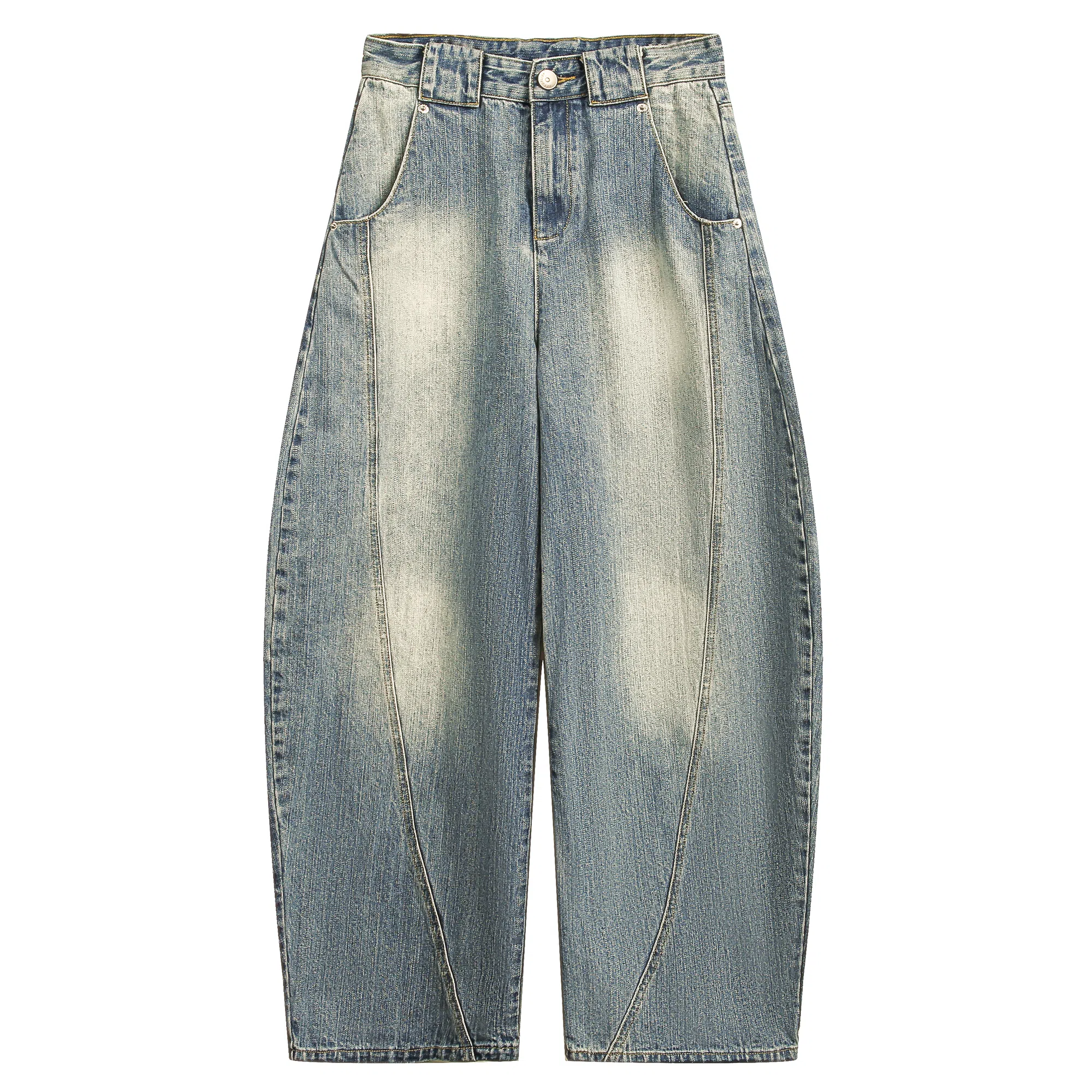 王者荣耀 美式街头复古潮流舒适百搭宽松阔腿拖地休闲长裤牛仔裤 男女同款