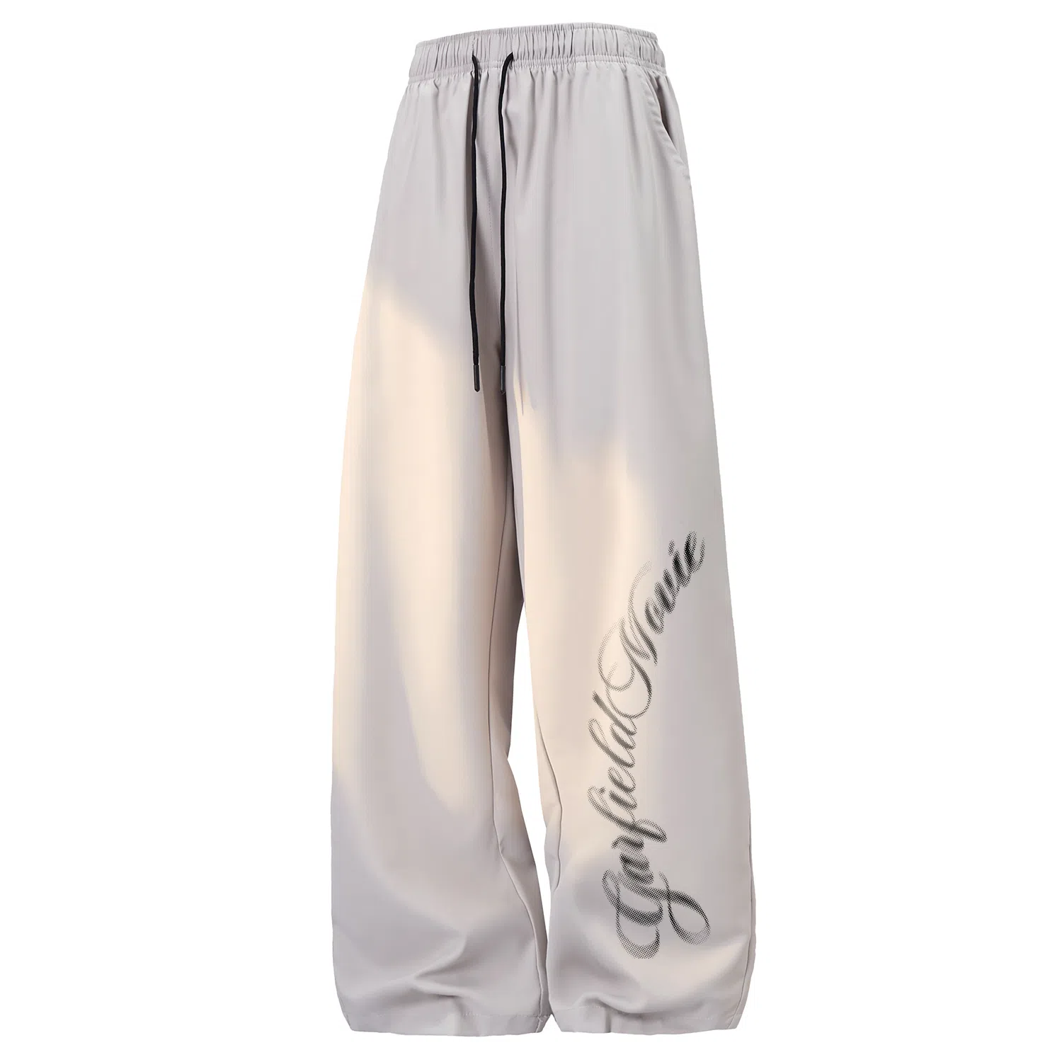 加菲猫家族 高街纯色品牌签名字母印花系带速干空调裤简约宽松显高百搭日常户外运动通勤垂感拖地街头休闲裤 男女同款