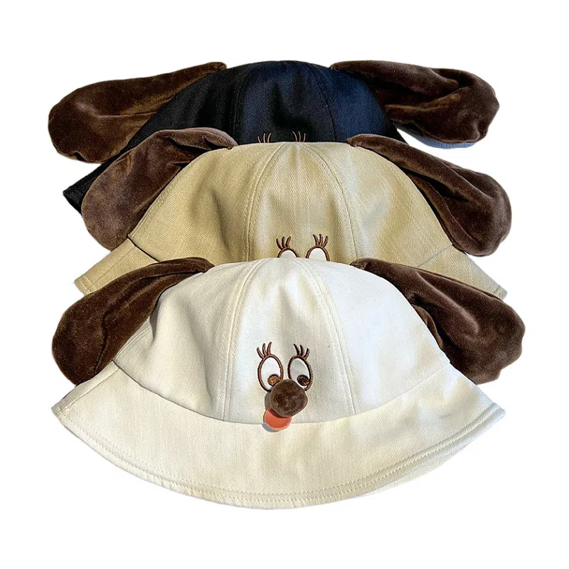 艾佳微 搞怪小狗时尚可爱防晒遮阳帽子 棉 渔夫帽 男女同款情侣款