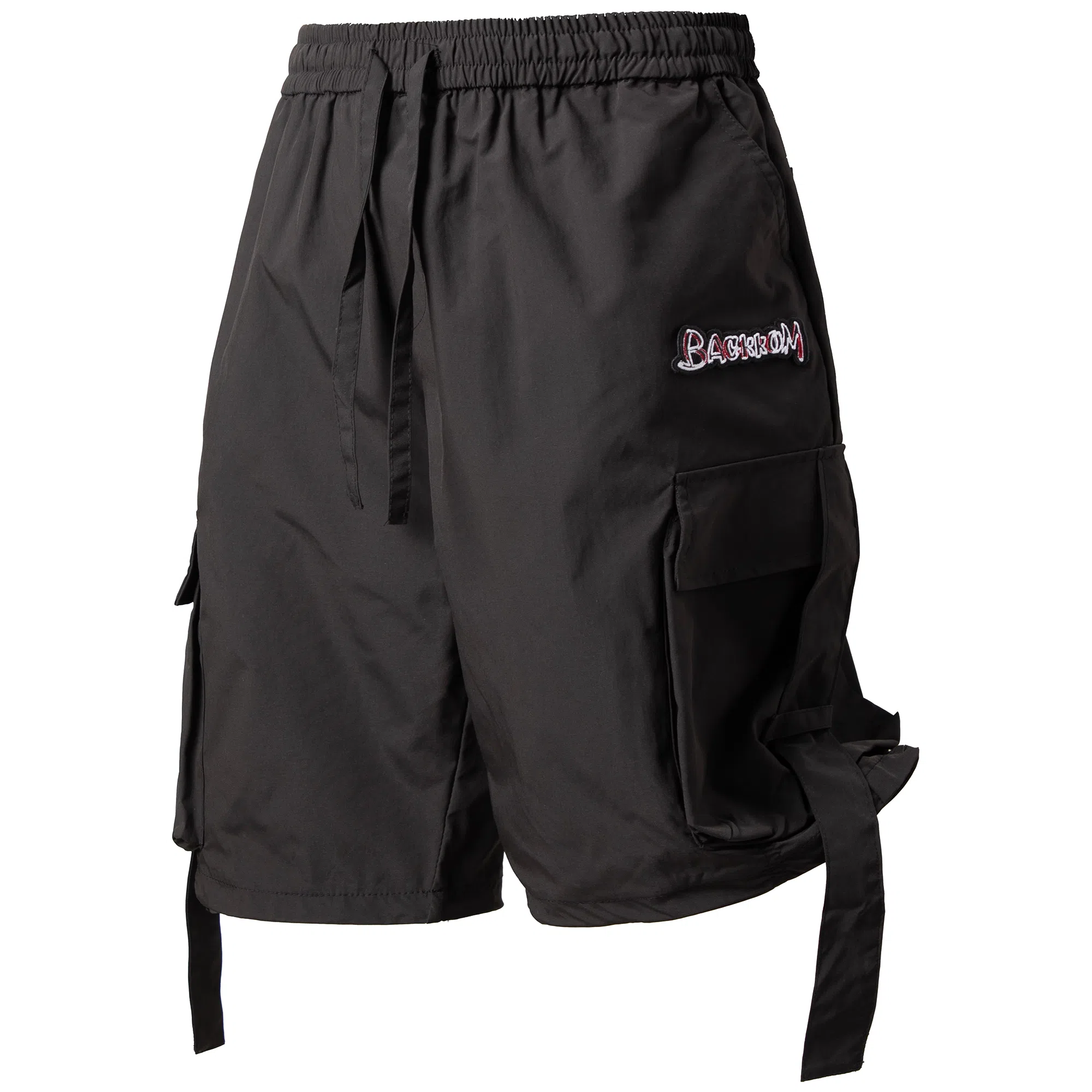 大卫贝肯 美式复古高街百搭绣花刺绣字母休闲潮流宽松腰部可调节抽绳两侧大口袋飘带设计个性五分工装短裤 男女同款