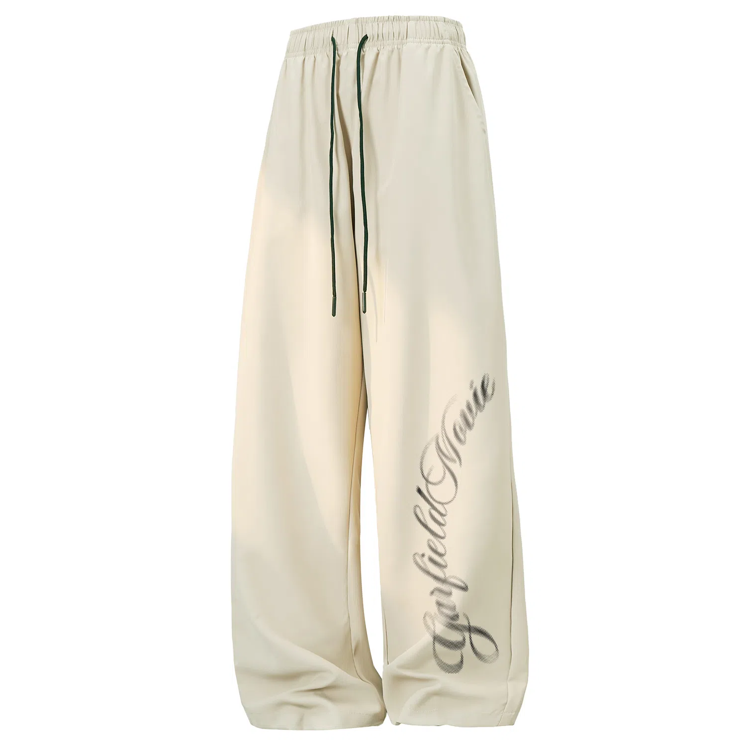 加菲猫家族 高街纯色品牌签名字母印花系带速干空调裤简约宽松显高百搭日常户外运动通勤垂感拖地街头休闲裤 男女同款