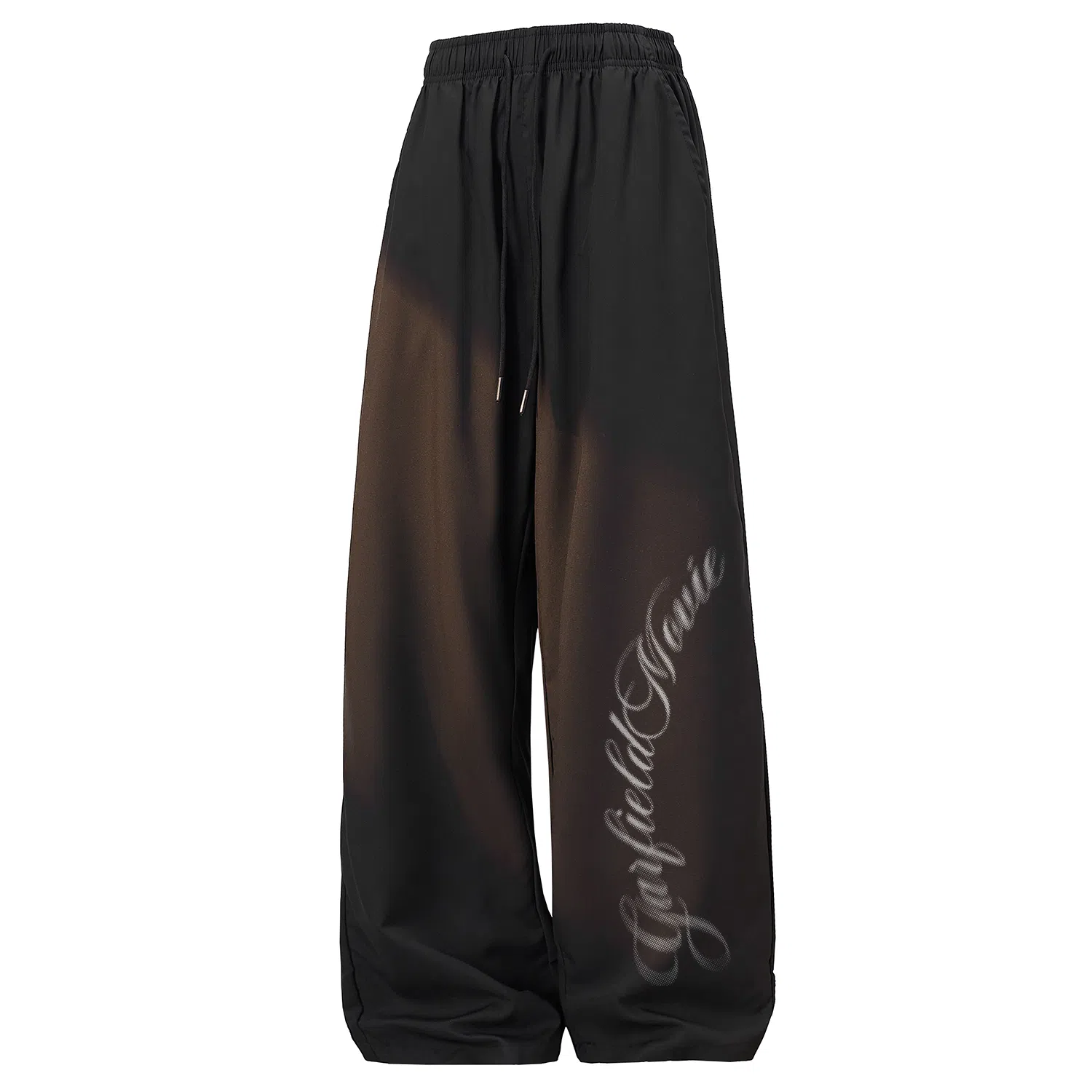 加菲猫家族 高街纯色品牌签名字母印花系带速干空调裤简约宽松显高百搭日常户外运动通勤垂感拖地街头休闲裤 男女同款