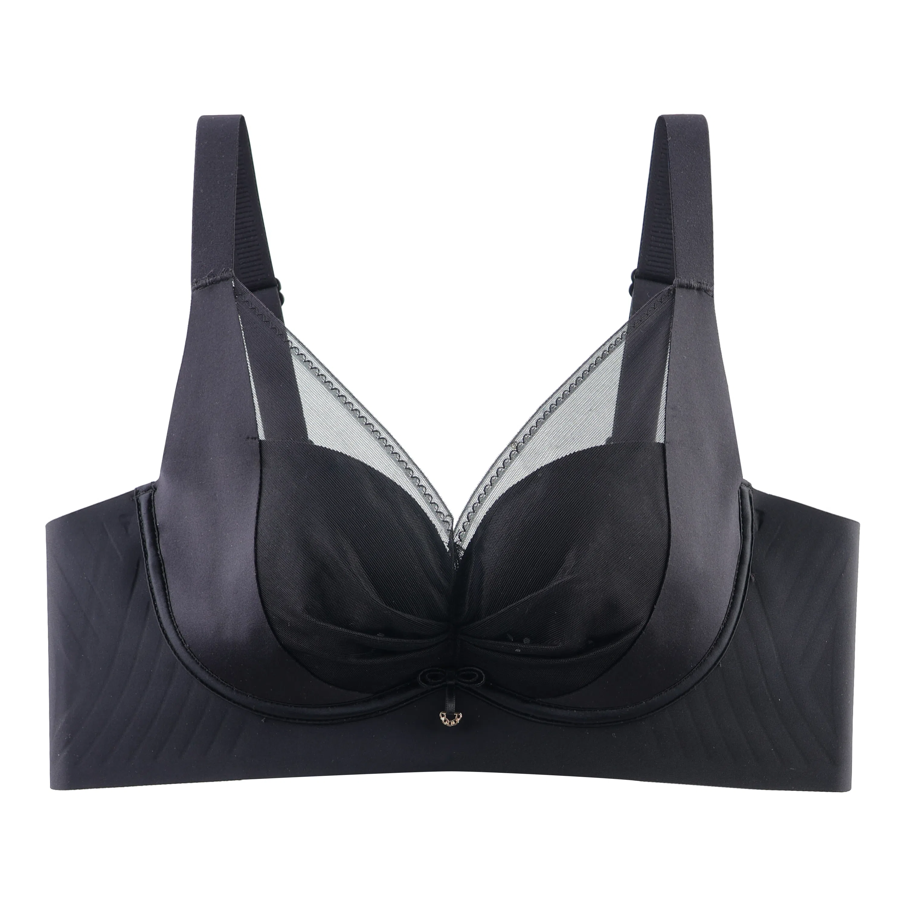 欧迪芬 冰丝亲肤柔软轻薄透气吸汗防滑上托聚拢防下垂蕾丝无痕大胸显小小胸聚拢防固定杯不跑杯夏季清凉感文胸 女款