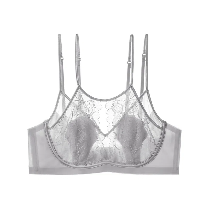 内在密码 蕾丝超薄款透气大胸显小法式上托性感交叉美背文胸 女款