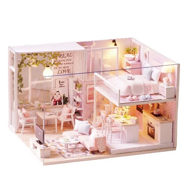 一合鸽 小屋恬静生活手工创意木质 拼装模型