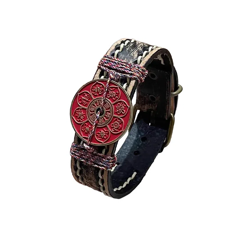 既白南兮 六字真言本命年好运道系青年国风新中式文创 合金 手环 男女同款情侣款