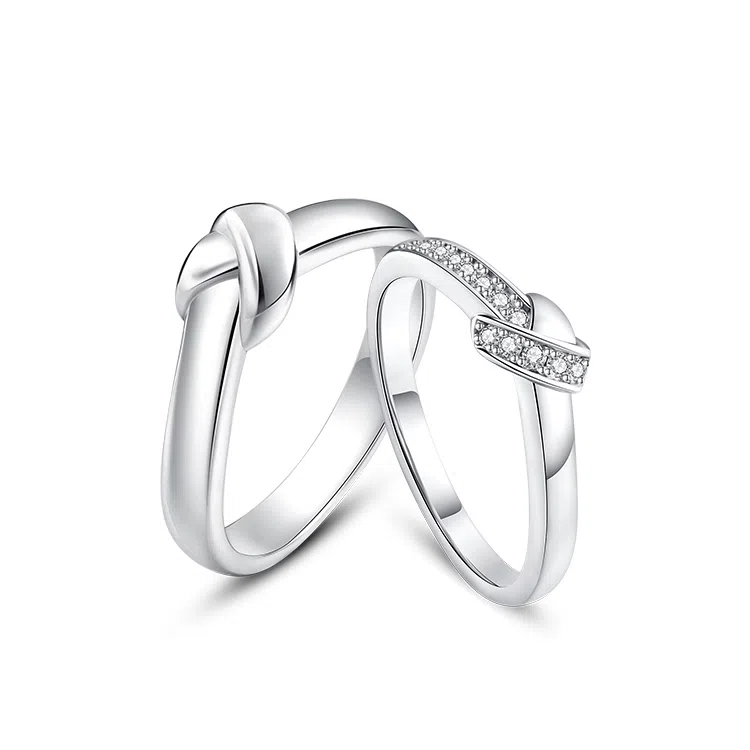 FANCI Weave Heart Ring Closed Band 925 Silver