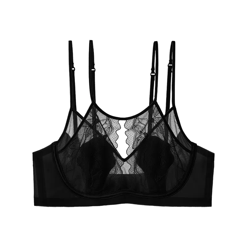 内在密码 蕾丝超薄款透气大胸显小法式上托性感交叉美背文胸 女款