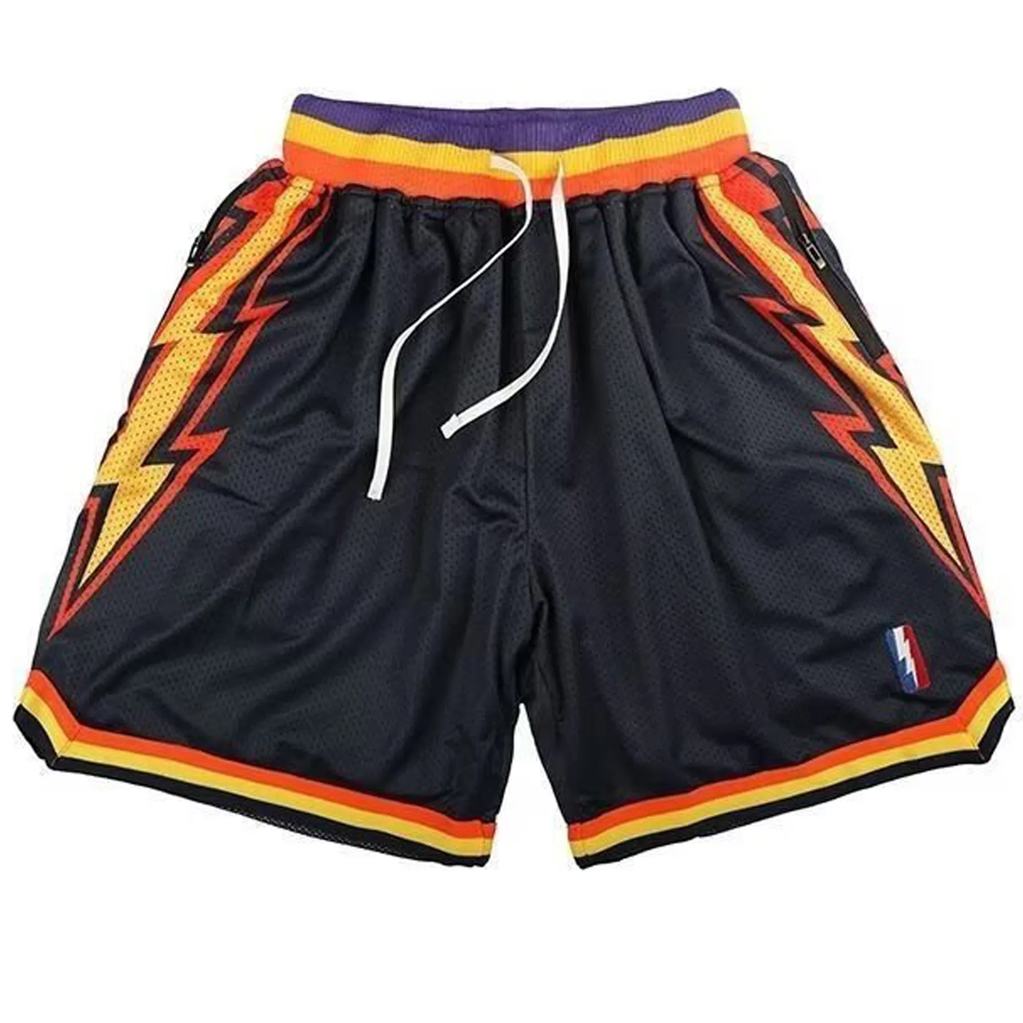 美式高街复古闪电元素网眼透气速干百搭运动 适用于多场景训练健身等篮球裤 男女同款