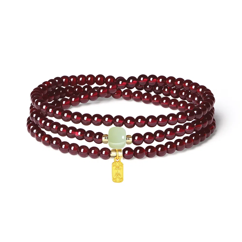 【S925银|福气满满】 七七银饰 时来运转  纳福珠串新中式国风高级感 转运珠 本命年转运必备 三圈叠戴  天然 玛瑙 玉石手串 男女同款情侣款