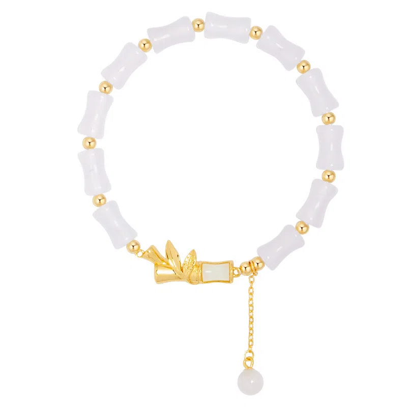 骊碧 新中式竹节流苏 玉髓 手串 女款