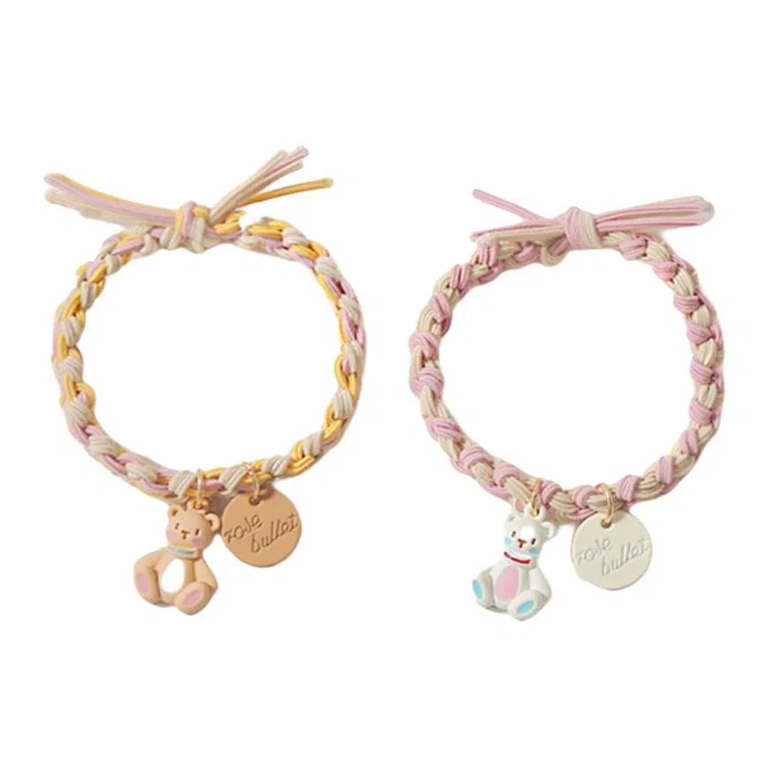 希铃 编织小熊吊牌可爱少女 棉麻 发圈/头绳 女款