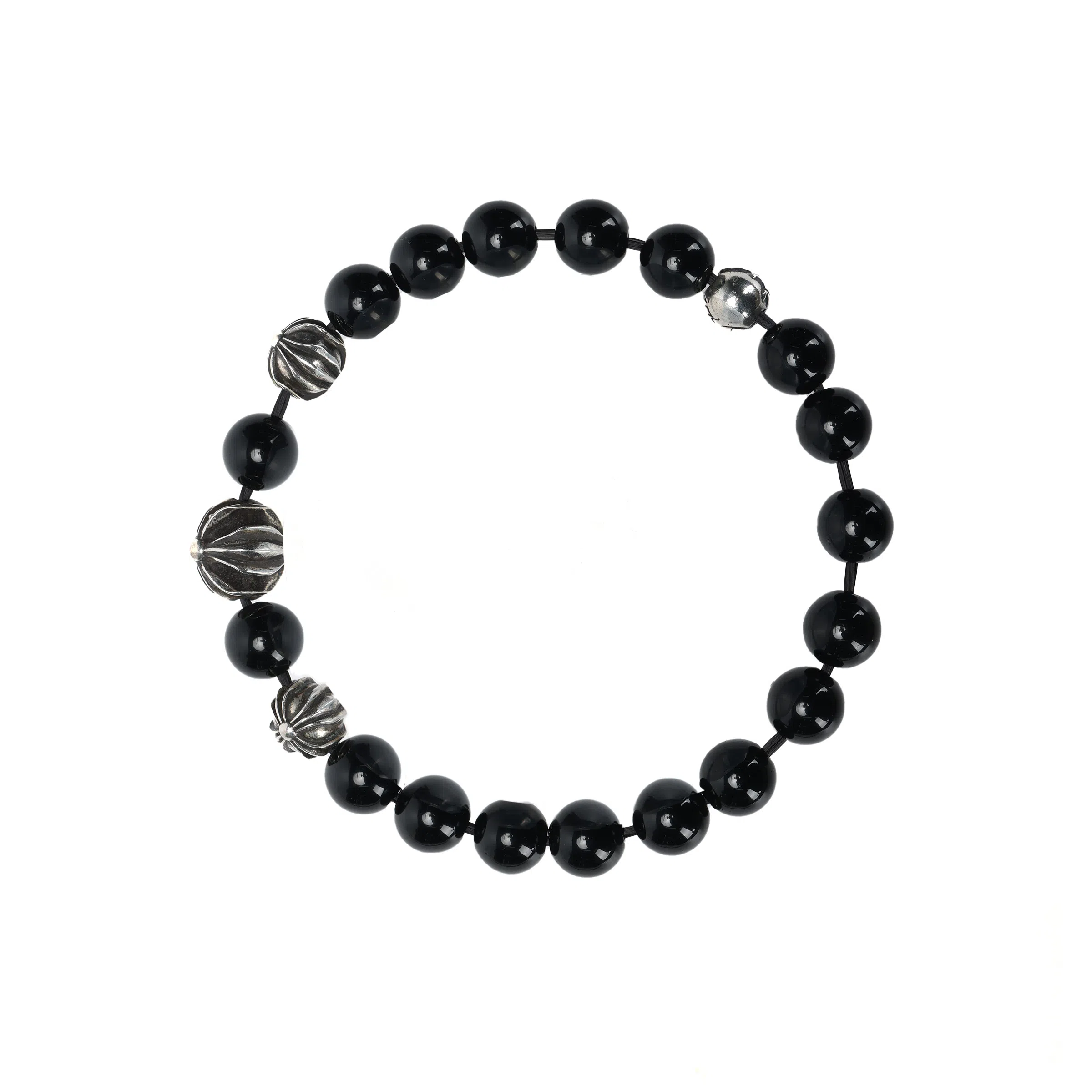 Chrome Hearts Obsidian Bead Bracelet