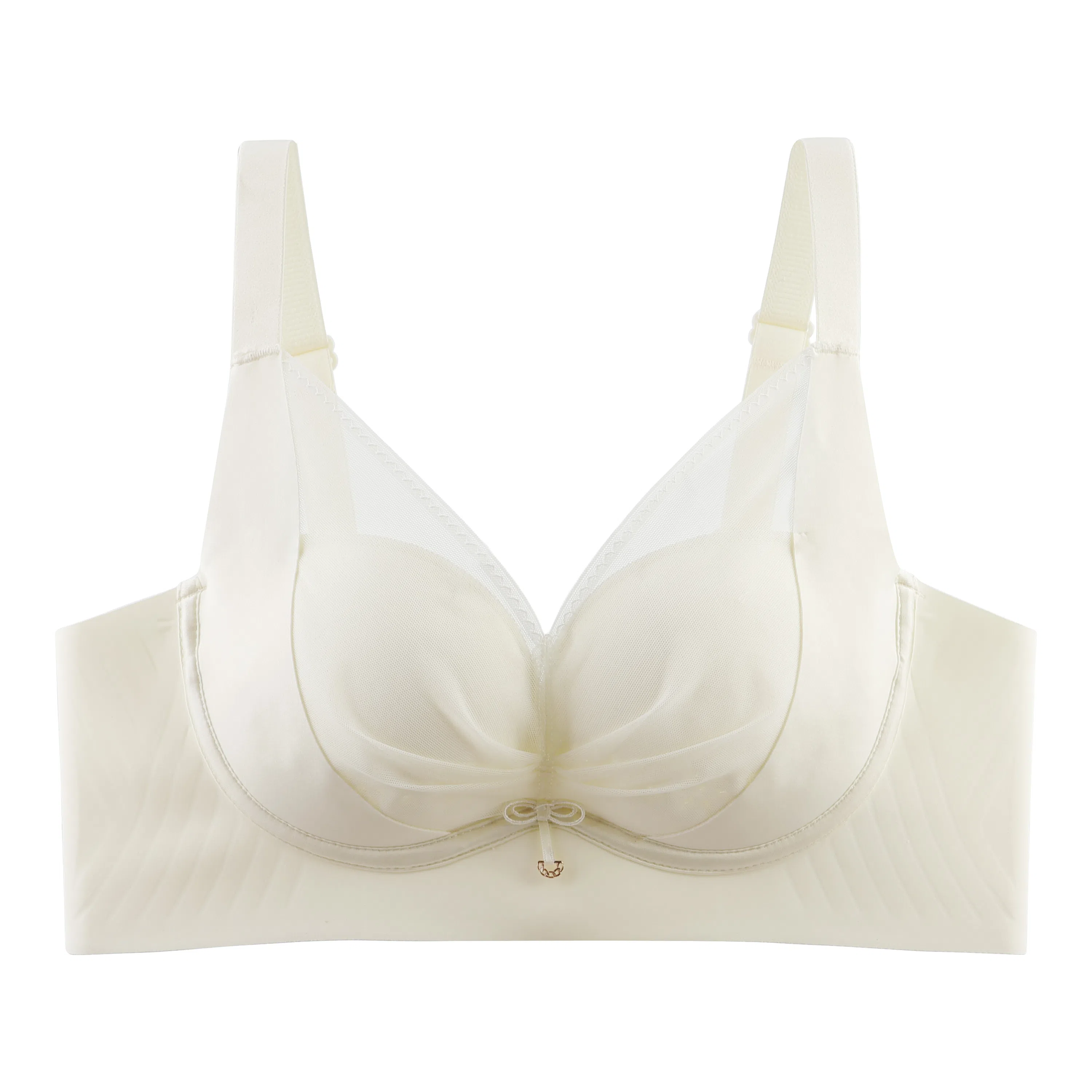 欧迪芬 冰丝亲肤柔软轻薄透气吸汗防滑上托聚拢防下垂蕾丝无痕大胸显小小胸聚拢防固定杯不跑杯夏季清凉感文胸 女款