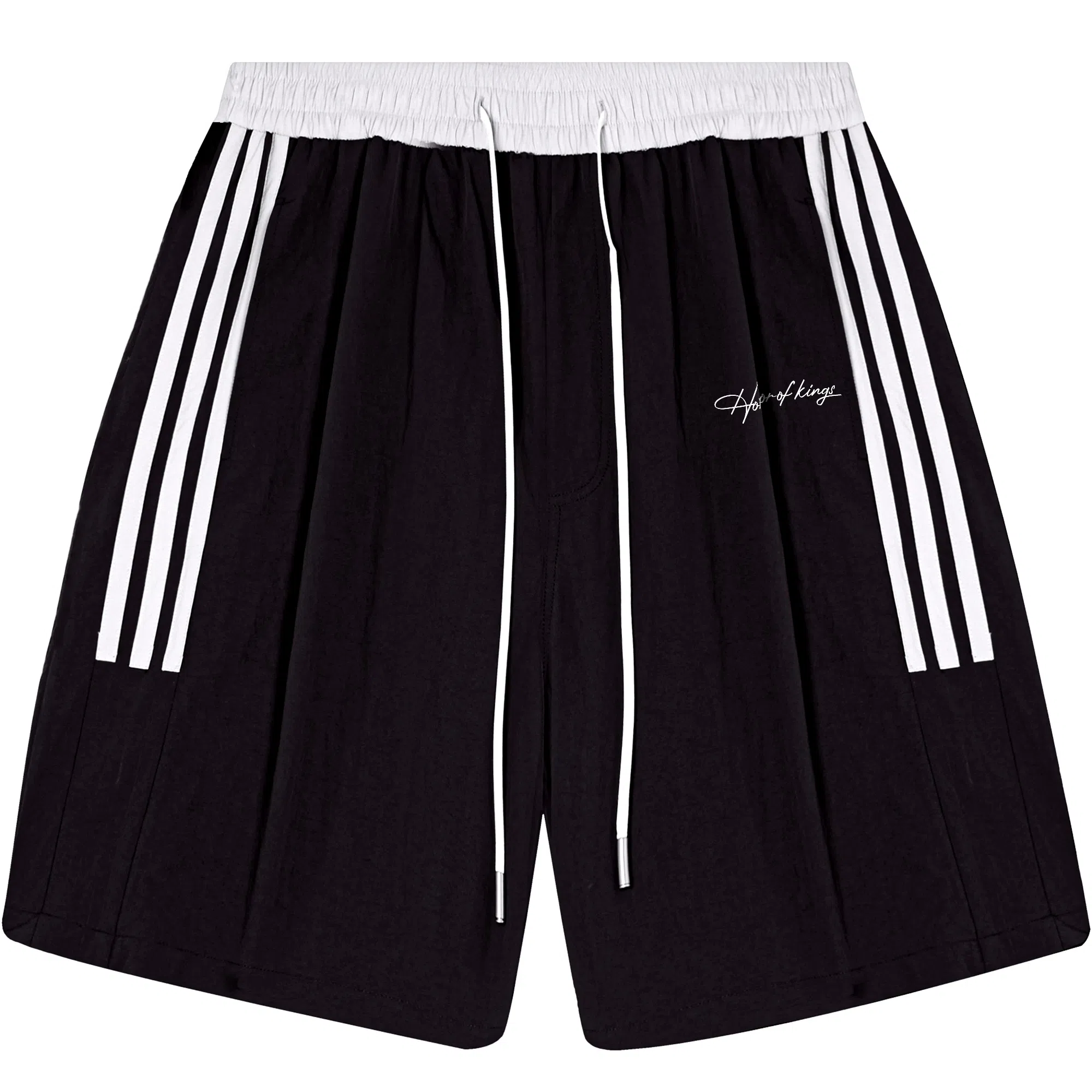 王者荣耀 美式街头复古运动潮流多色侧面撞色基础款宽松柔软亲肤穿搭系带休闲短裤 男女同款