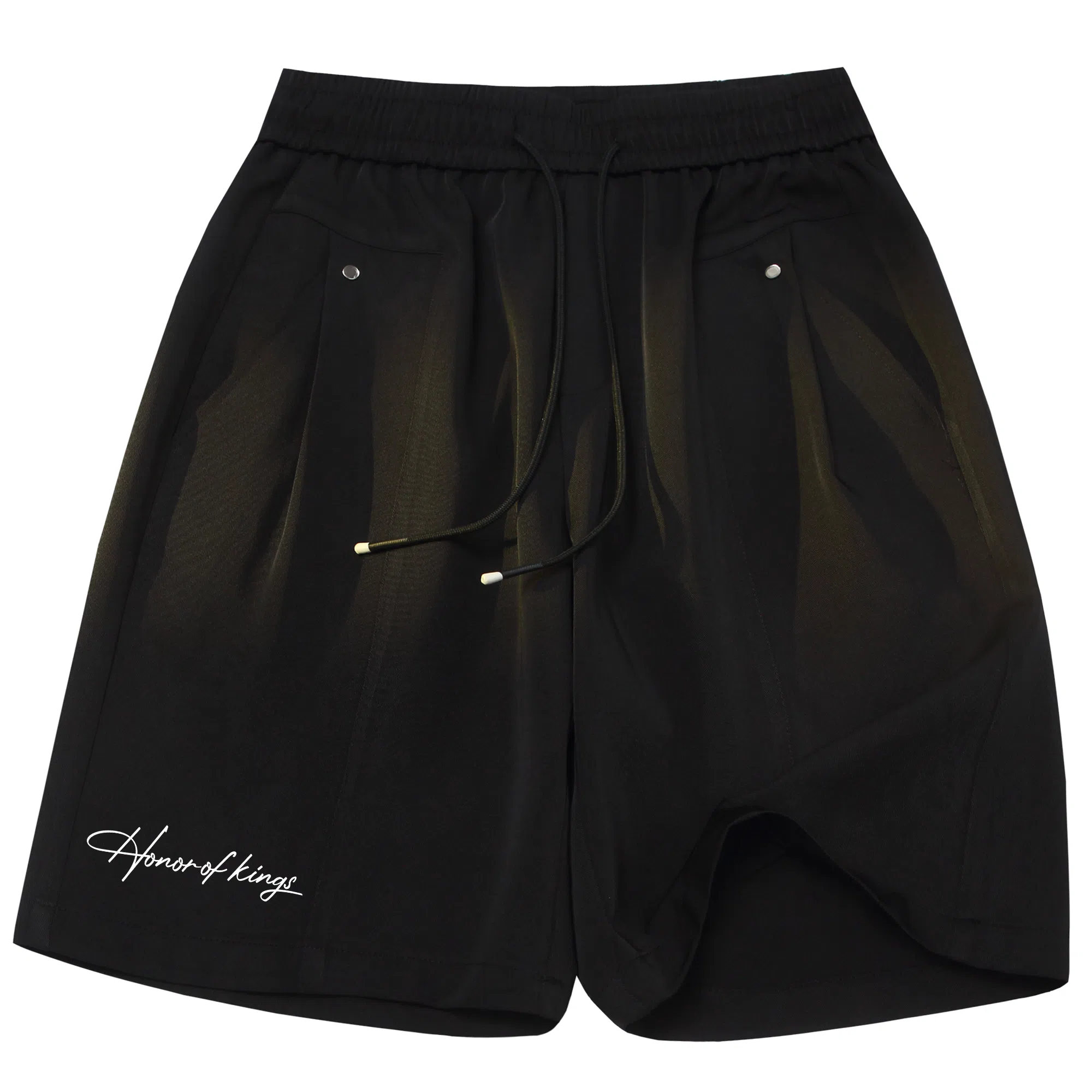 王者荣耀 美式街头复古纯色多色基础款铆钉装饰宽松柔软舒适休闲短裤 男女同款