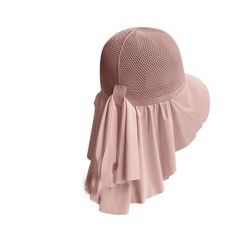 艾佳微 防紫外线骑行户外大檐太阳帽遮脸面罩护颈遮阳 涤纶 渔夫帽 男女同款情侣款