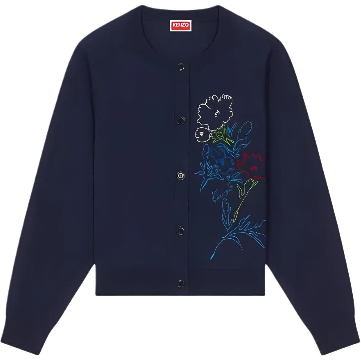 KENZO Drawn Flowers' Embroidered Cardigan