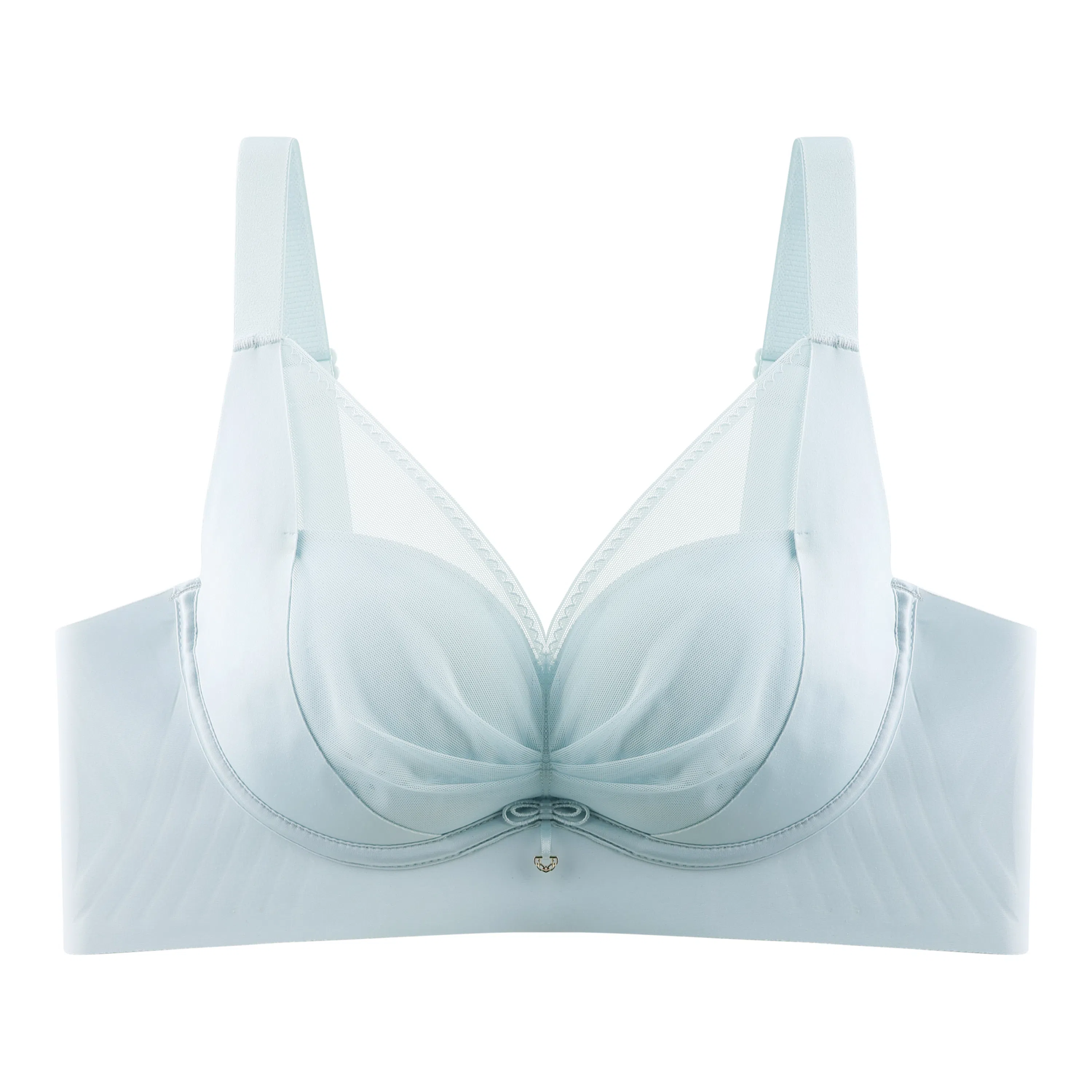 欧迪芬 冰丝亲肤柔软轻薄透气吸汗防滑上托聚拢防下垂蕾丝无痕大胸显小小胸聚拢防固定杯不跑杯夏季清凉感文胸 女款