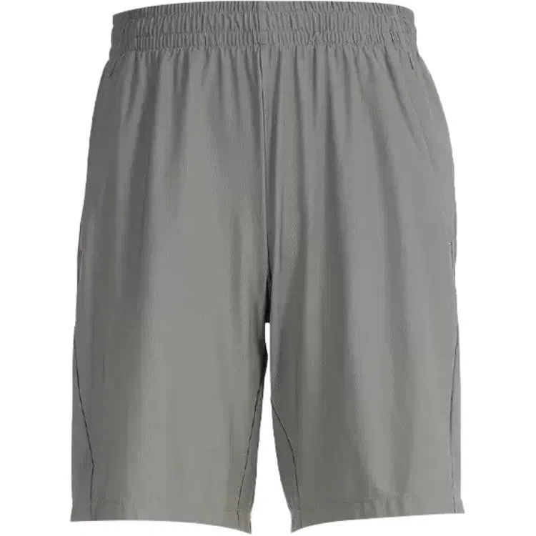 特步 跑步系列 纯色中腰系带百搭透气直筒运动短裤 男款
