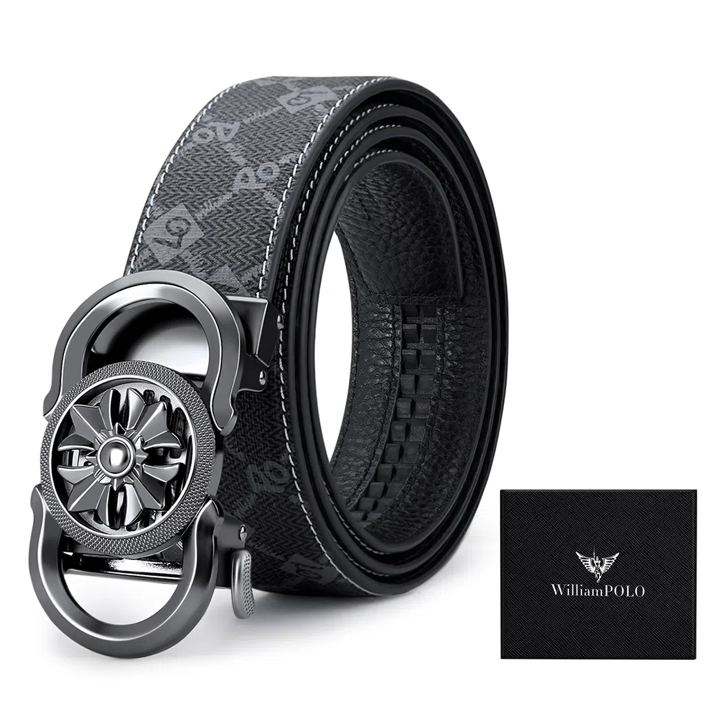 WilliamPOLO Classic Buckle Belt Gunmetal 3.5cm