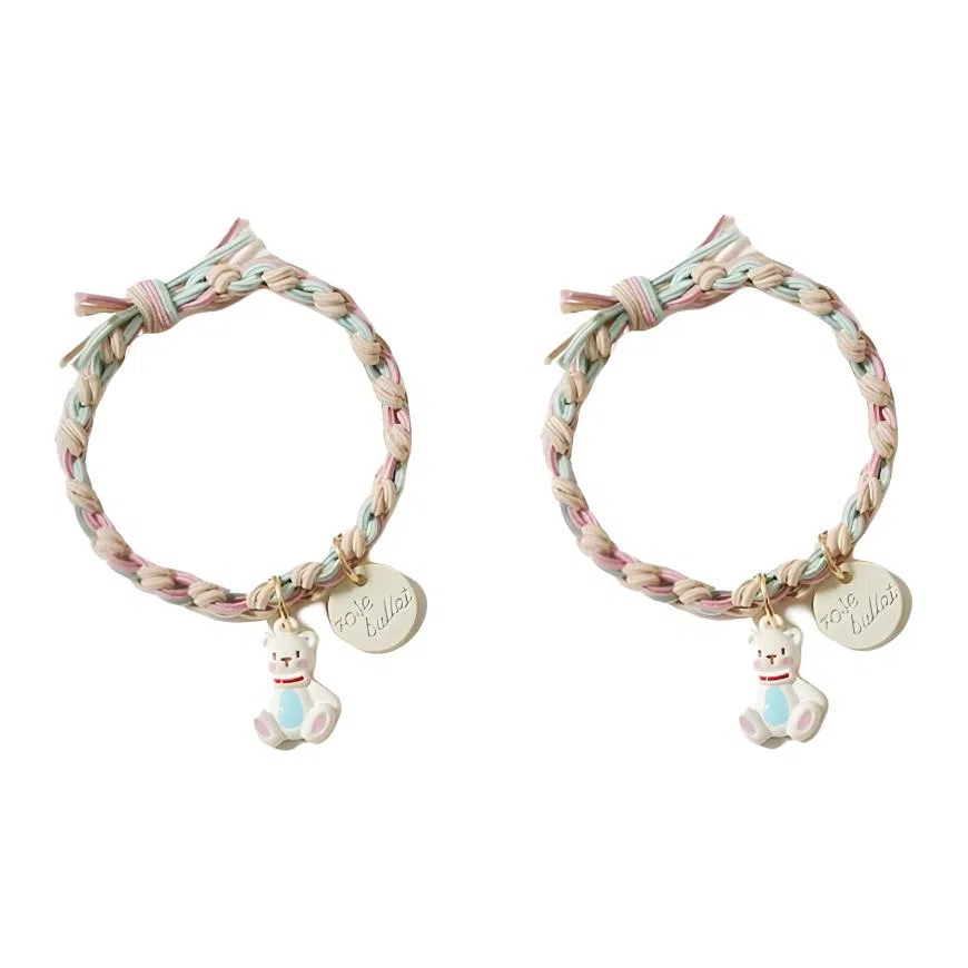 希铃 编织小熊吊牌可爱少女 棉麻 发圈/头绳 女款